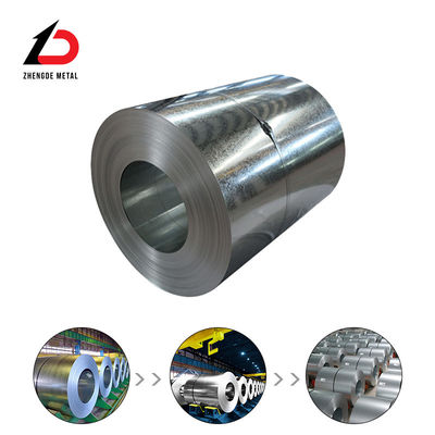 Bobina de aço galvanizado por imersão a quente com resistência à tração 270-500n/mm2, alongamento 18-25% e largura 600-1500mm para telhados e revestimentos