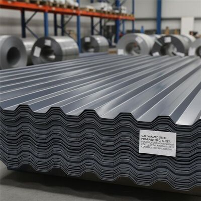 Chapa de Aço Galvanizado Pré-Pintada GI Durável Painéis de Telhado de Metal Revestido Resistente à Corrosão para Aplicações de Construção