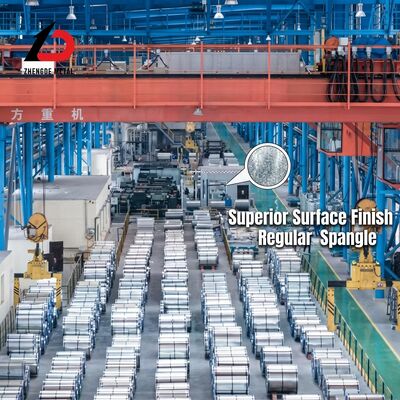 SGCC bobina de aço galvanizado 0,2-2,5 mm 600-1500 mm JIS G3302 Qualidade comercial para fabricação de metais