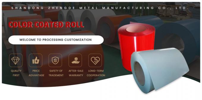 26 Gauge PPGL Coil de aço revestido de cor Coil de aço galvanizado Z275 Dx51d+Z 0