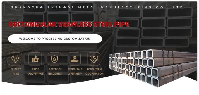 Tubos sem costura de aço carbono 50*100mm 5mm espessura preto Tubos quadrados de aço leve sem costura com corte processo Forma de seção quadrada comprimento personalizado 0