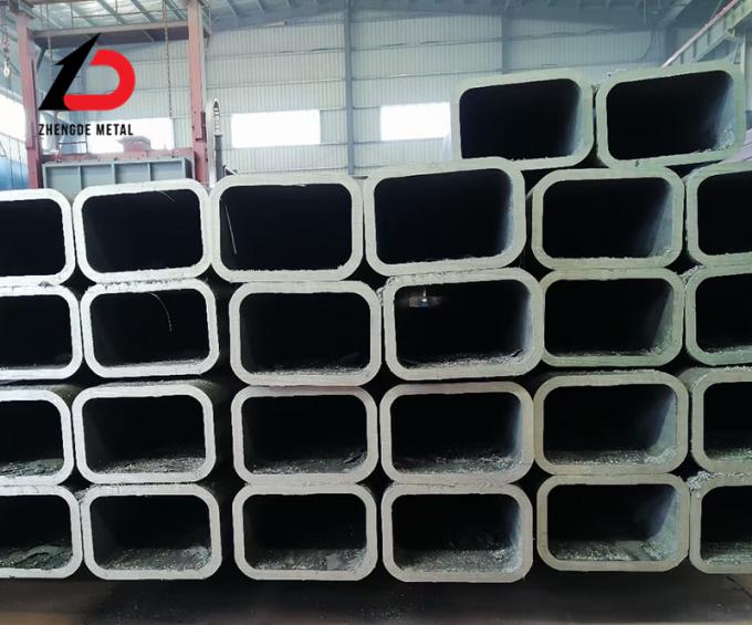 Tubos sem costura de aço carbono 50*100mm 5mm espessura preto Tubos quadrados de aço leve sem costura com corte processo Forma de seção quadrada comprimento personalizado 4