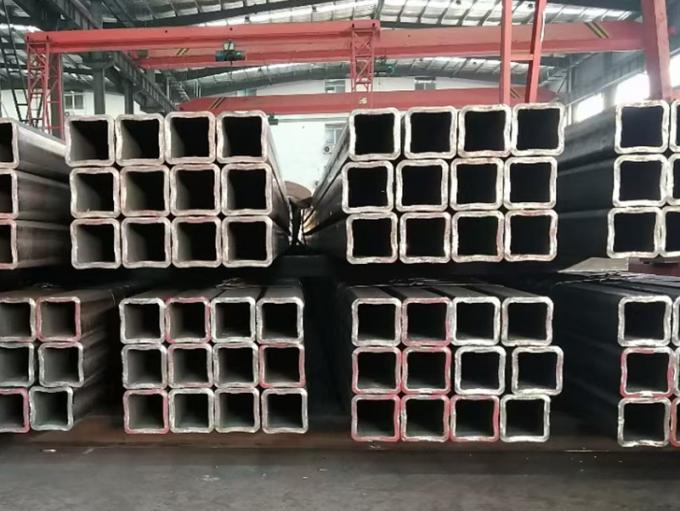 Tubos sem costura de aço carbono 50*100mm 5mm espessura preto Tubos quadrados de aço leve sem costura com corte processo Forma de seção quadrada comprimento personalizado 3