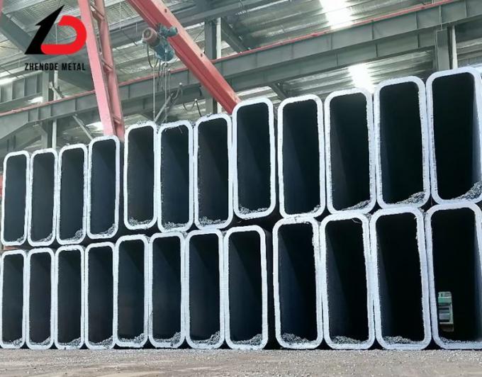Tubos sem costura de aço carbono 50*100mm 5mm espessura preto Tubos quadrados de aço leve sem costura com corte processo Forma de seção quadrada comprimento personalizado 2